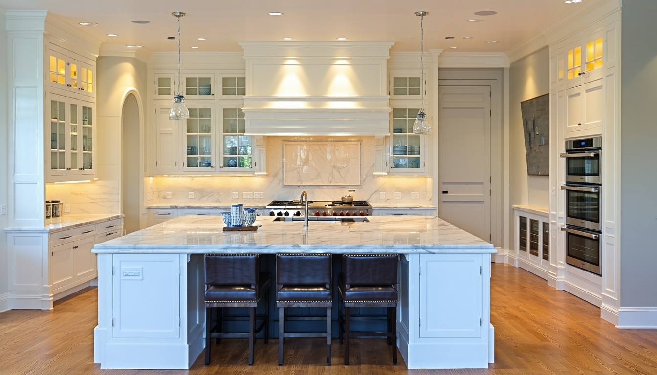 Luxury kitchen remodel with modern appliances and elegant finishes.